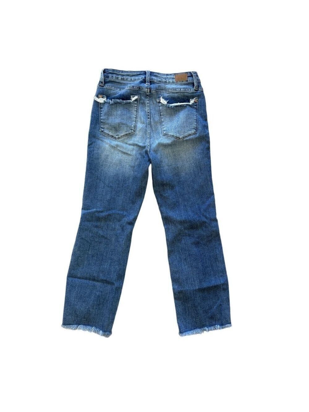 β JUDY BLUE distressed straight crop jeans π sz 5/27 β¨ - Picture 5 of 16